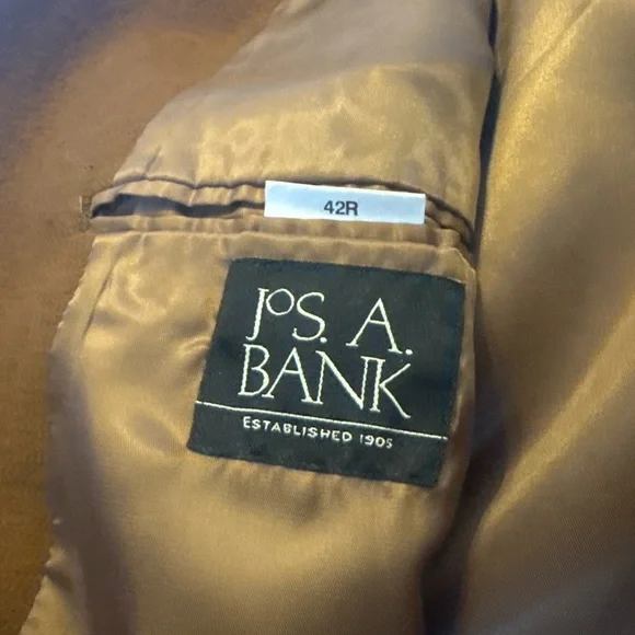 Jos. A. Bank Men’s Wool Blend Overcoat Brown Classic 3-Button Long Coat - Picture 5 of 5